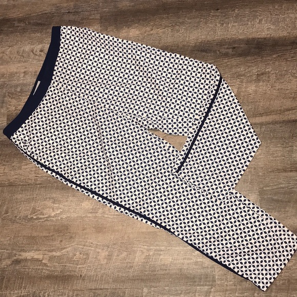 H&M Navy/white/pink geometric pants ▪️sz 10 - Picture 2 of 8